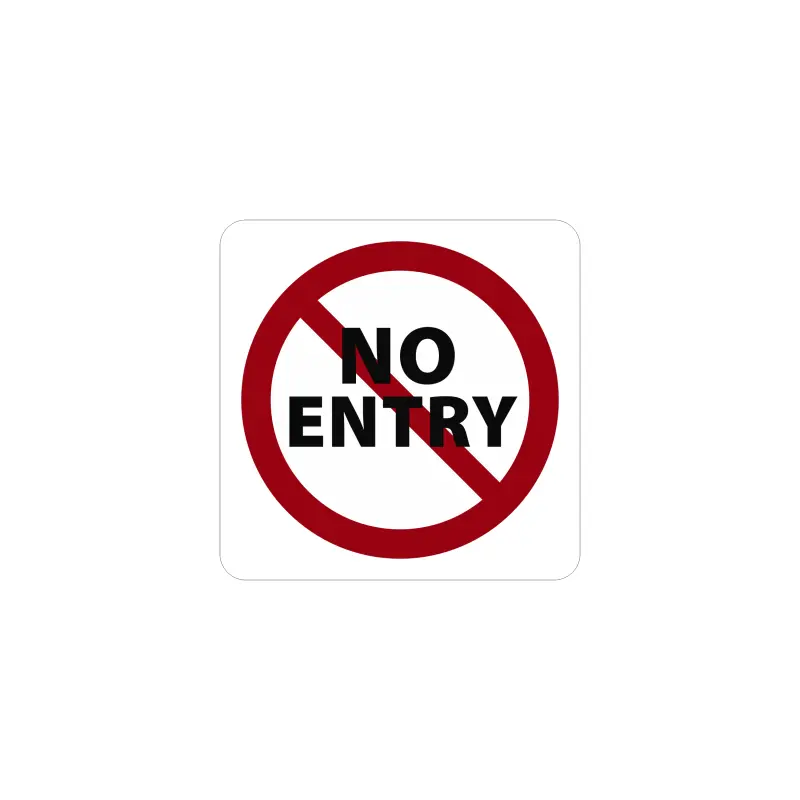 No entry, autocolant, dimensiune 90x90 mm, model 035